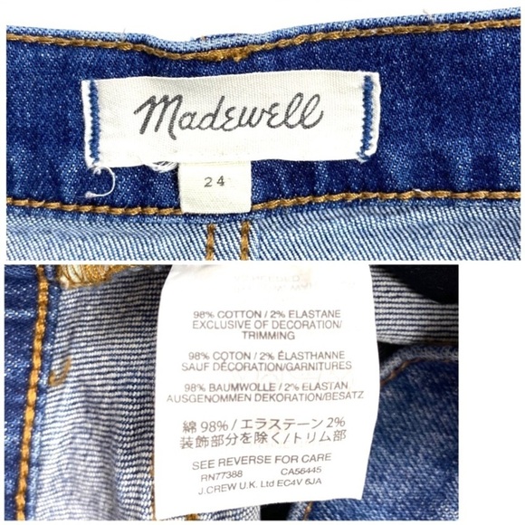 Madewell High Rise Raw Hem Denim Shorts in Medium Washed - Picture 5 of 8